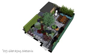 ©2019, Gilbert de Jong, Schetsservice 3D impressie kleine tuin